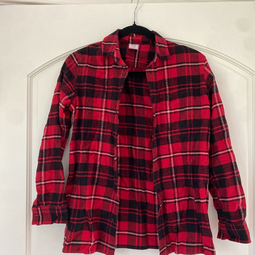 GAP Boys Red and Black Flannel Shirt